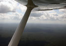 View flying into lodge
