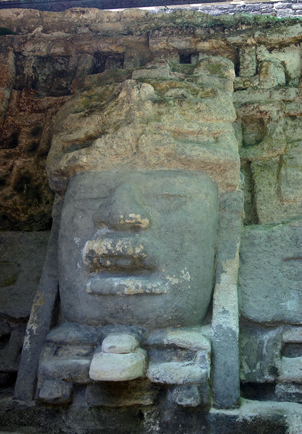 Lamanai Mask of  Man in Crocodile Headdress