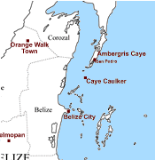 Map of Ambergris Caye and Caye Caulker